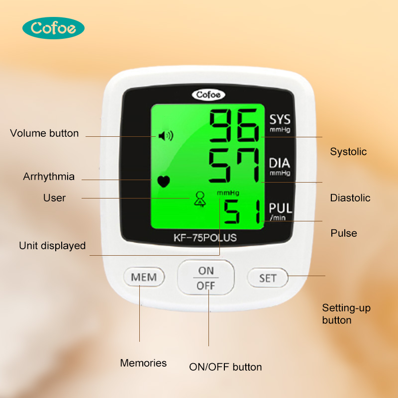 Hospitais Contínuos KF-75D-PLUS Monitor de pressão arterial